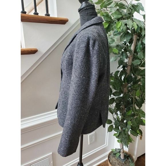 Liz Claiborne Women's Gray Wool & Nylon Long Sleeve 3 Buttons Fitted Blazer 8 - Picture 6 of 11